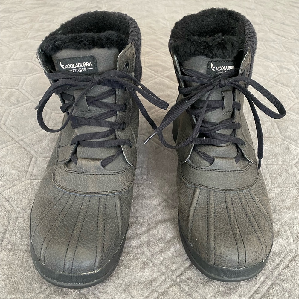 Koolaburra UGGS Sylia Snow Boots Water Resistant Leather Size 8 Winter Shoes Ski